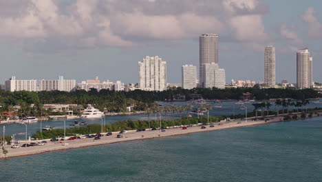 miami skyline and waterfront view