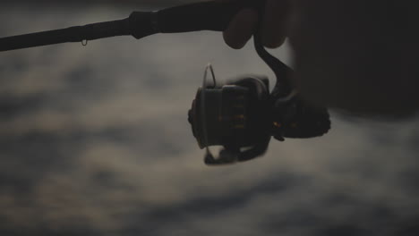 fishing at sunset