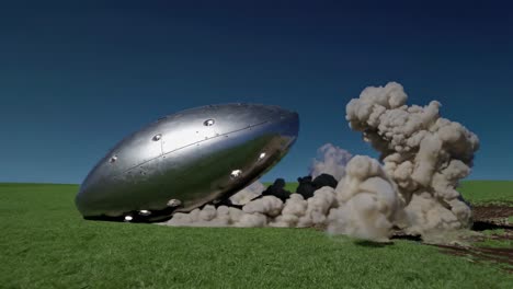 ufo crash landing in a field