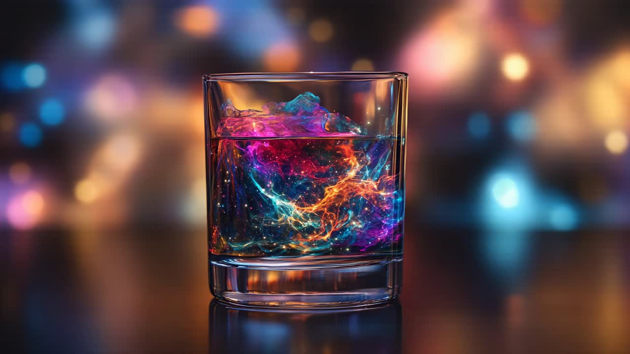 Abstract Colorful Drink in a Glass