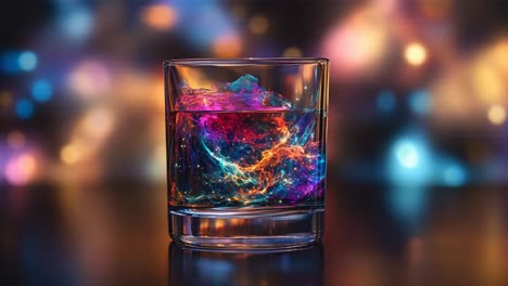 abstract colorful drink in a glass