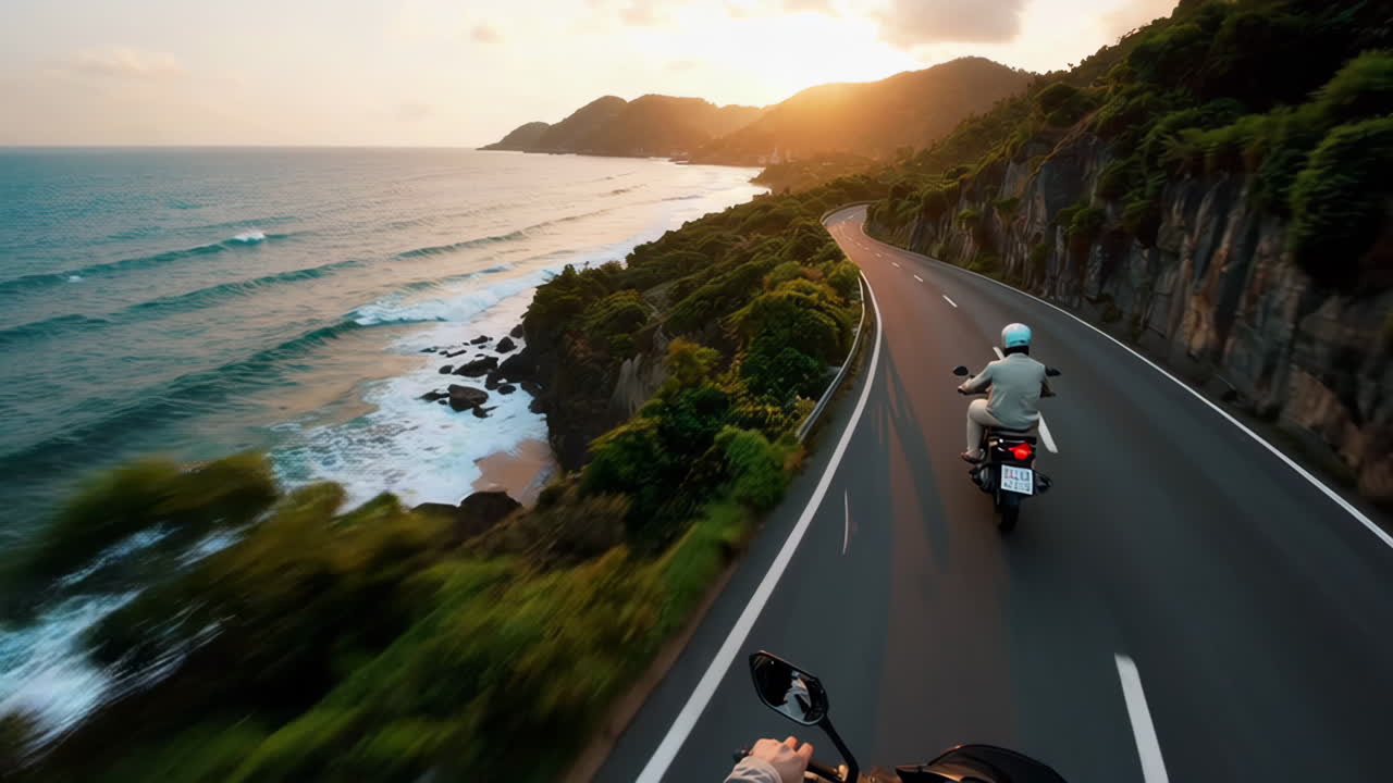 Motorcycle Ride on Coastal Road