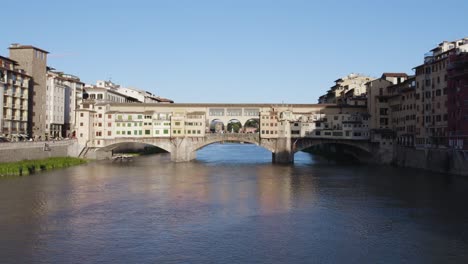 iconic ponte vecchio bridge across arno river