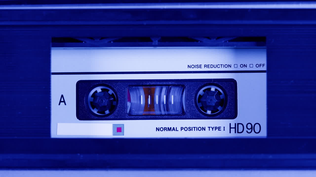 Close-up of a Vintage Audio Cassette Tape