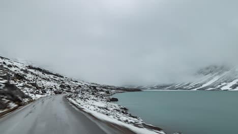 A-drive-on-the-Gamle-Strynfjellsvegen-towards-Stryn,-Norway