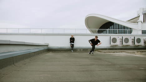 people doing parkour