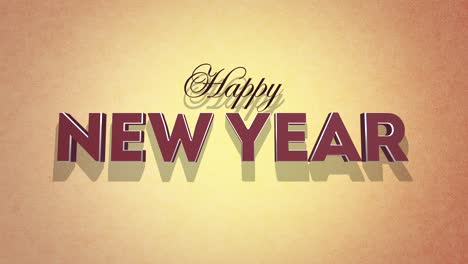 retro happy new year text set on a brown grunge texture