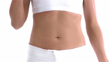 close up of a woman working out with dumbbells