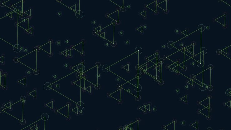 Geometric triangle and line design on black background ideal website background or design element