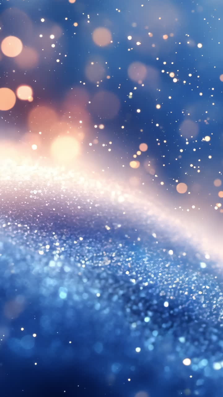 A blue sky with snowflakes falling on it. The snowflakes are scattered all over the sky, creating a sense of movement and energy. The blue sky and the white snowflakes give the image a serene