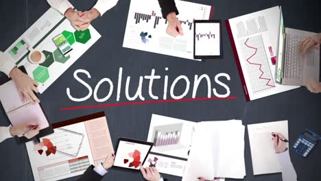 Business people hands working