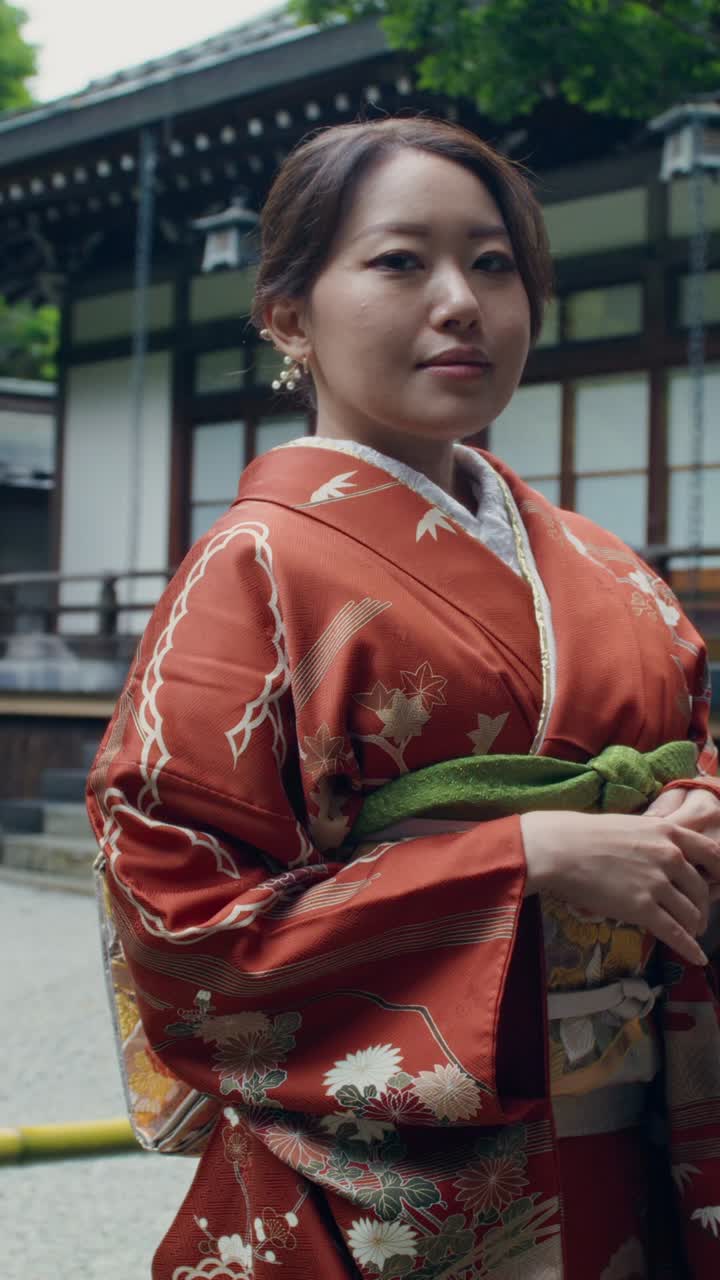Woman in Traditional Japanese Kimono