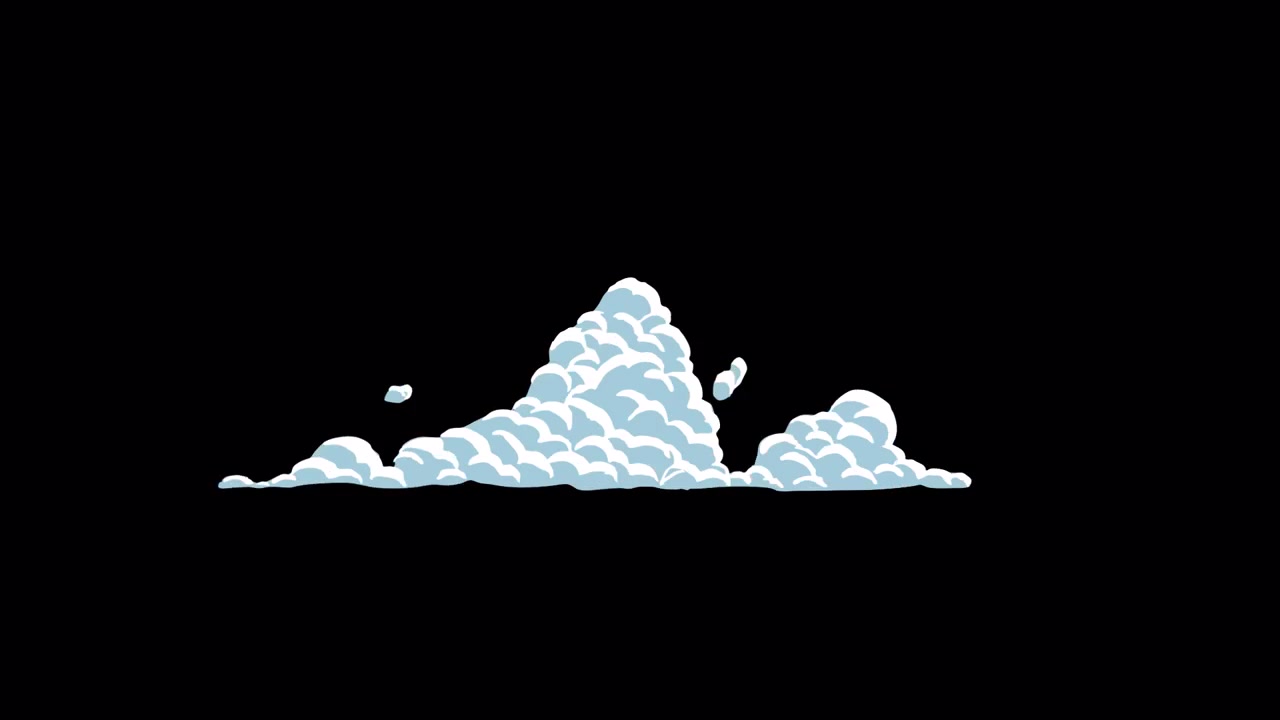 Animated Cartoon Smoke Cloud Effect Appearing and Dissipating