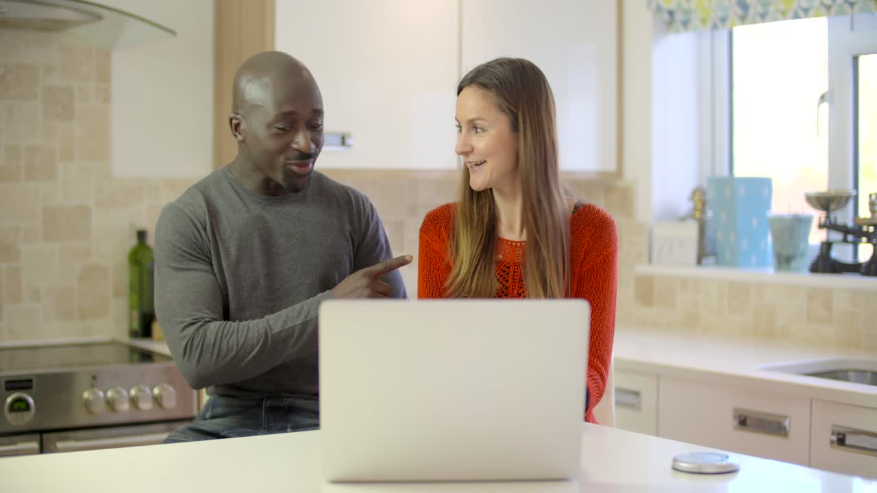 Couple Chatting Over Video Call