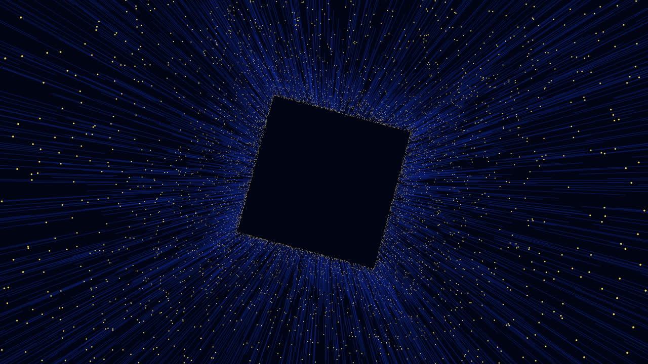 Dynamic black and blue grid with intricate white lines