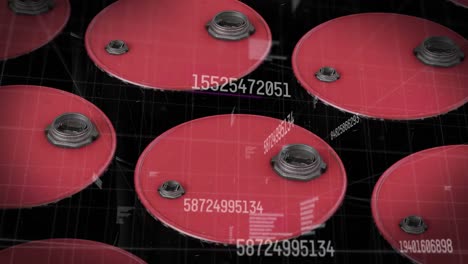 animación del procesamiento de datos sobre barriles