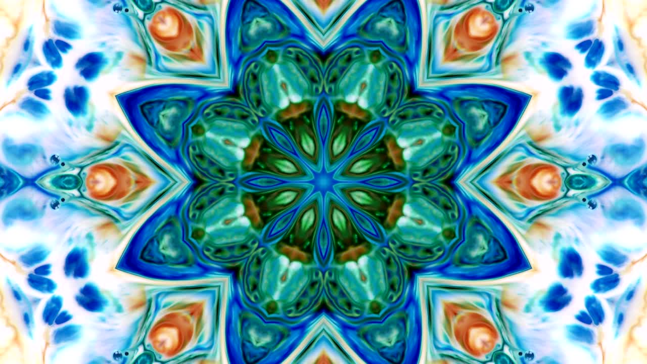 Abstract Kaleidoscope Movement: Geometric Circle and Star Shapes