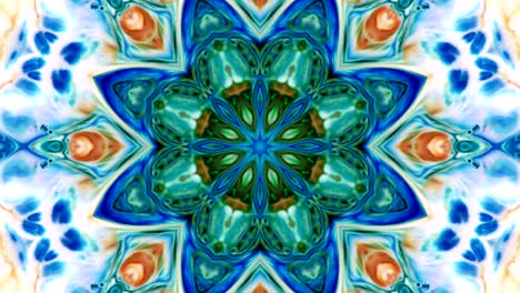 movimiento de caleidoscopio abstracto: círculos geométricos y formas de estrellas