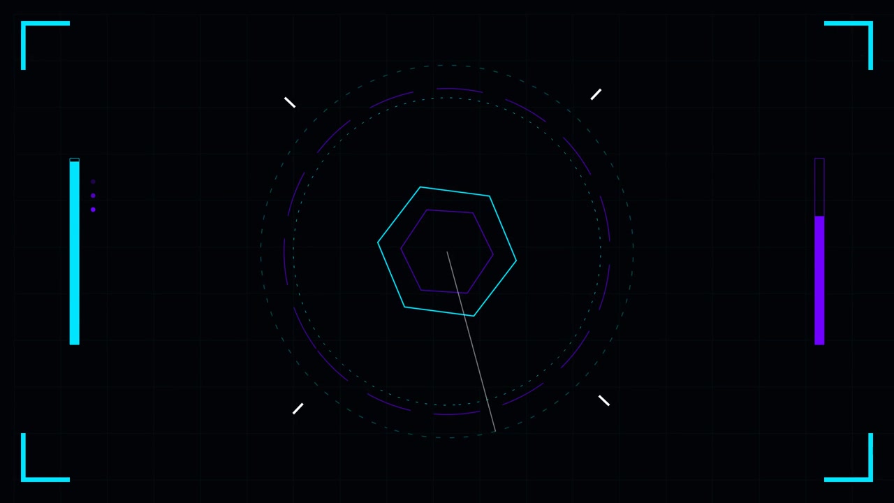 Interface de Radar Digital Futurista com Linha de Varredura Rotativa
