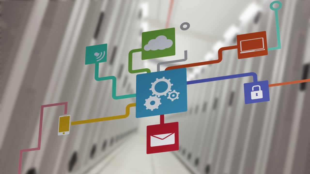 animación de la red de conexiones de color