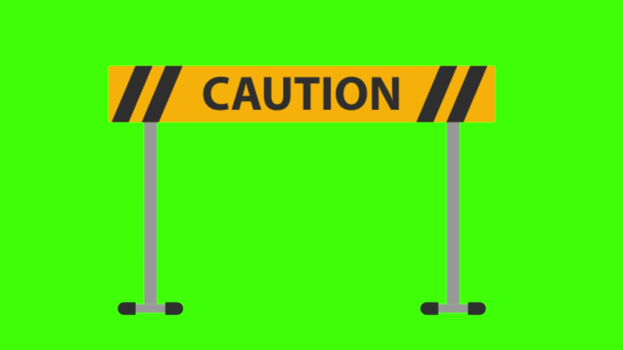 4k 녹색 화면에 경고 표지판의 아이콘