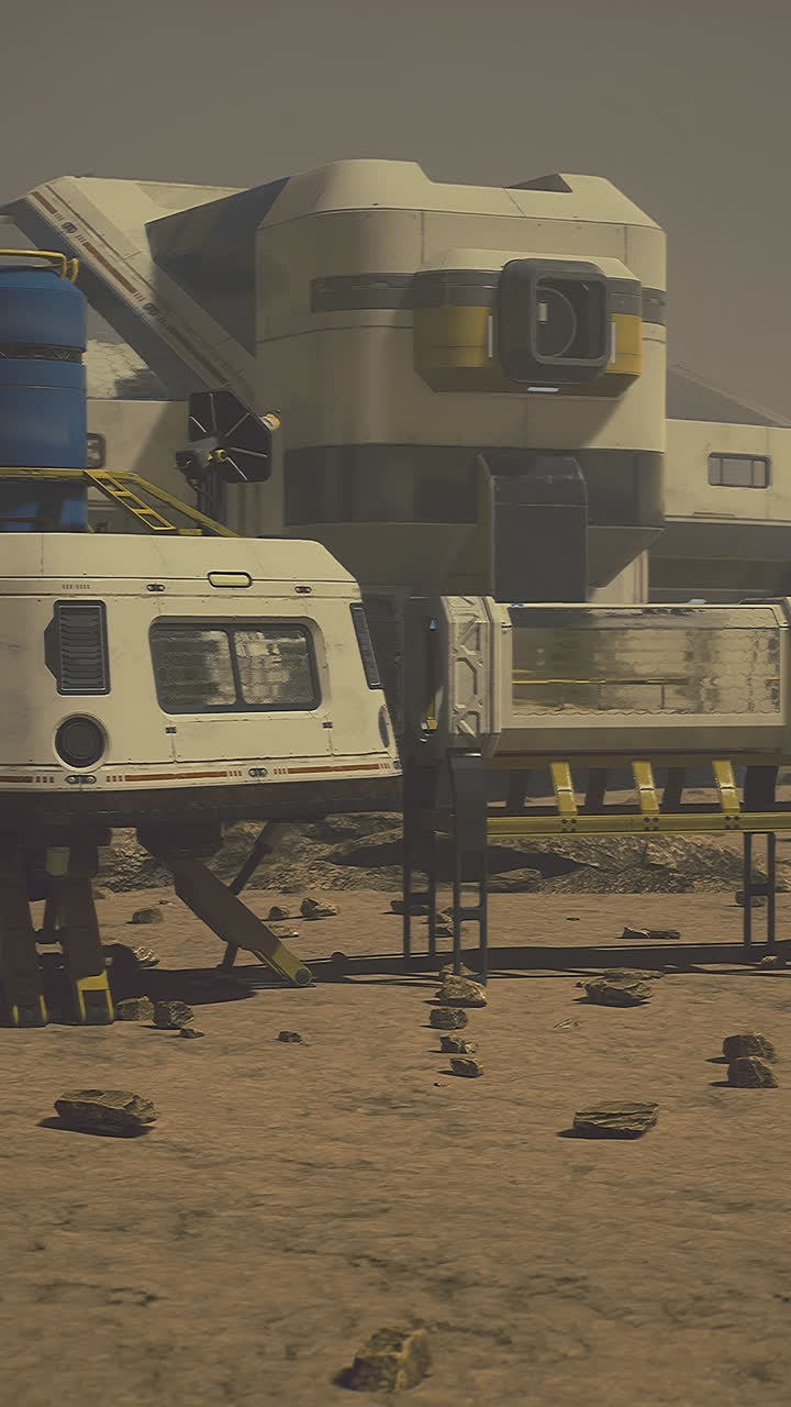 A Futuristic Space Station on a Desert Planet
