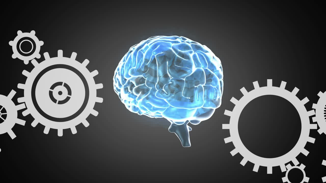 cerebro humano y engranajes