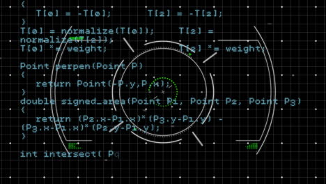 Animación-Del-Escáner-Circular-Sobre-Procesamiento-De-Datos-Sobre-Fondo-Negro