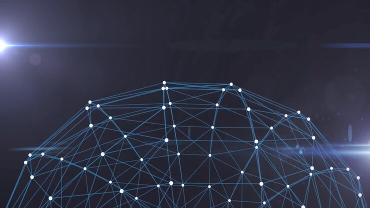 Animazione di rete digitale di connessioni che forma un globo
