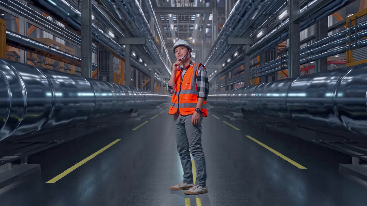 Industrial worker in a factory