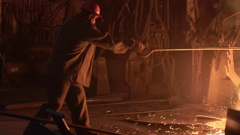 metal worker in a steel mill