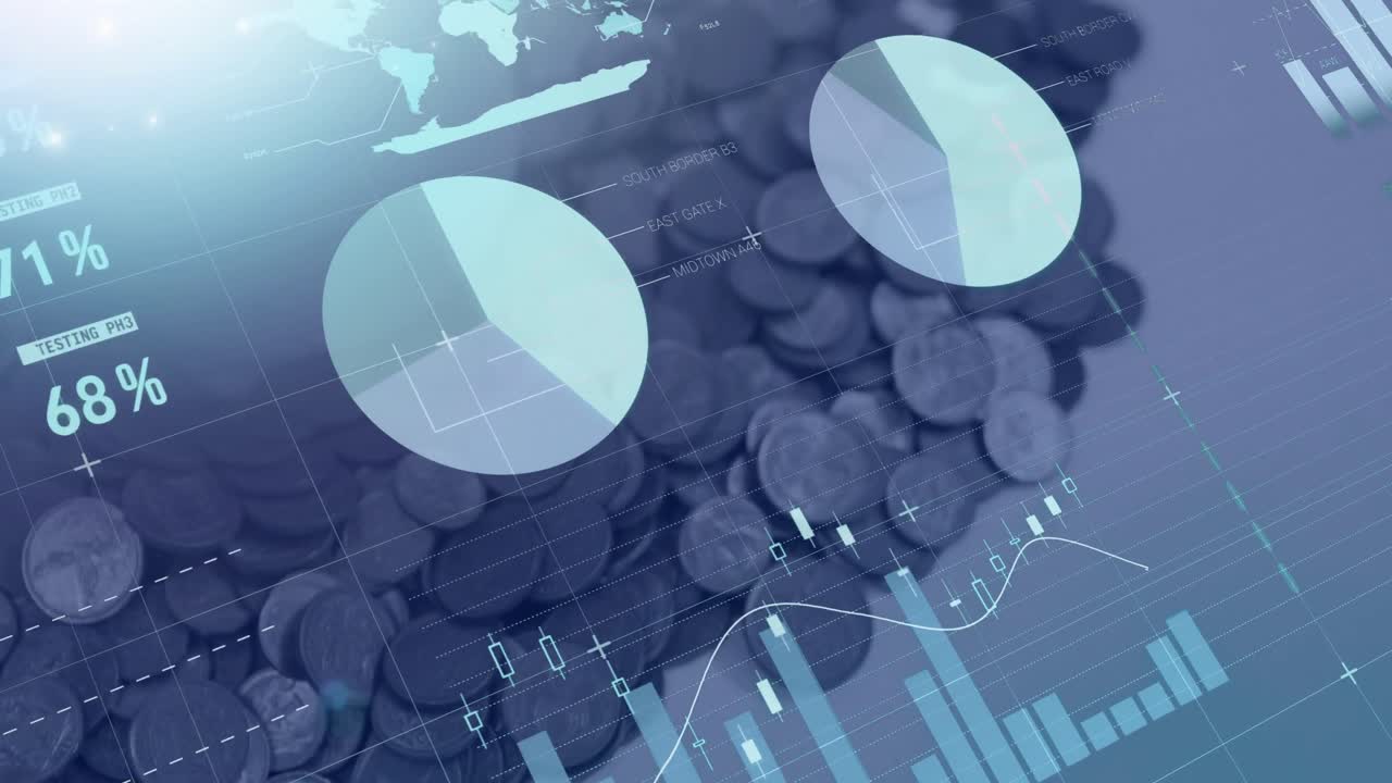 동전에 대한 금융 데이터 처리의 애니메이션