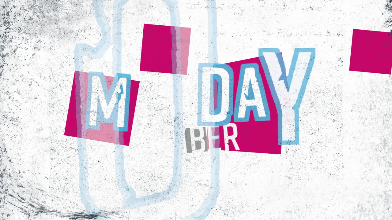 texto de introducción de animación lunes cibernético sobre hipster blanco y fondo grunge con ruido