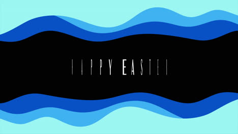 dynamic blue and black wave with happy easter in white letters