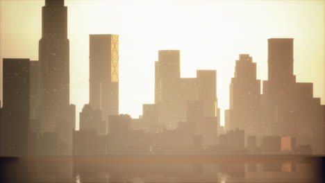 sunrise city skyline