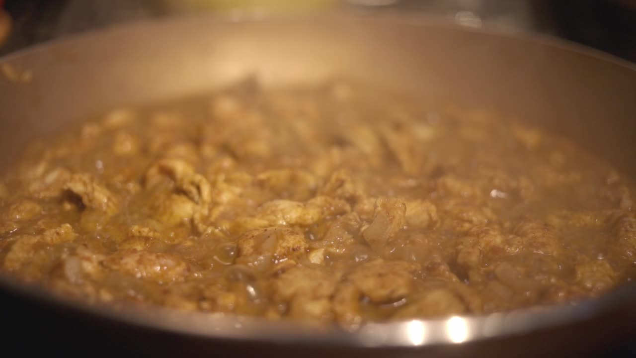 Cooking Chili Lime Chicken Breast In A Pan - closeup shot