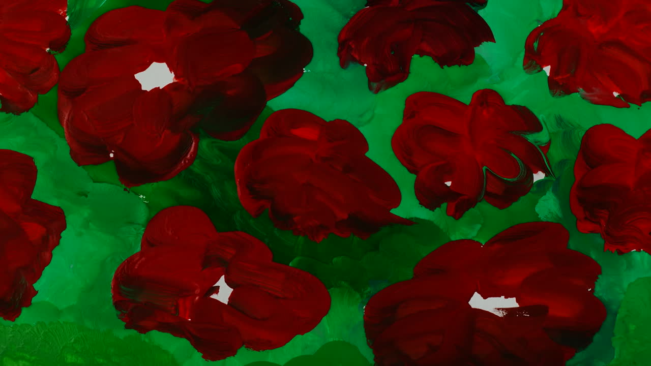 Disegna fiori nel prato. Time lapse.