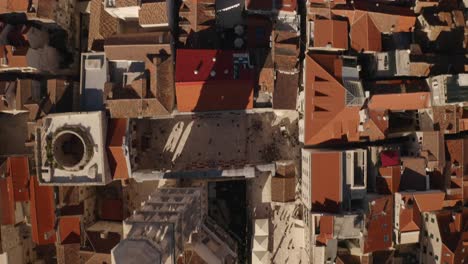 a beautiful aerial view of the old houses in the center of split