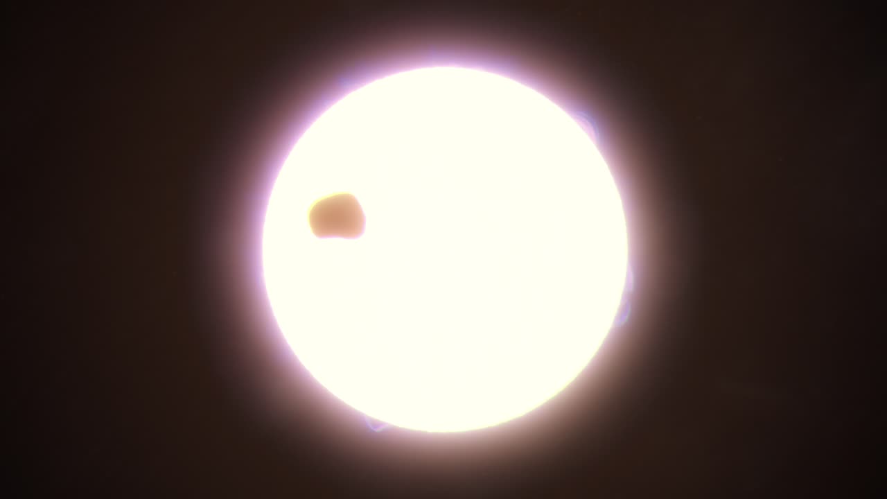 марсианское солнечное затмение, когда луна деймос проходит перед солнцем, как видно с поверхности марса