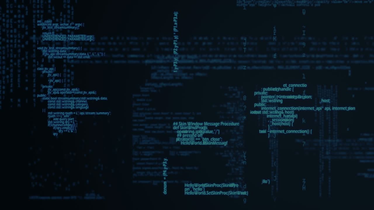 QR 코드 위에서 데이터가 처리되는 애니메이션