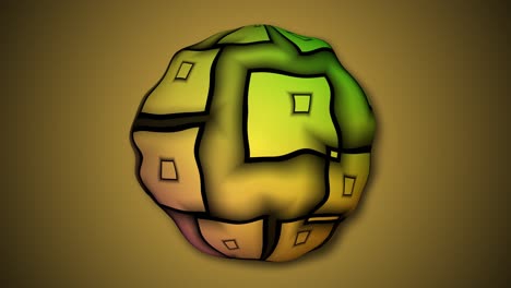 abstract stripy sphere spinning animation.