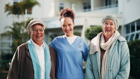 nurse with two elderly women