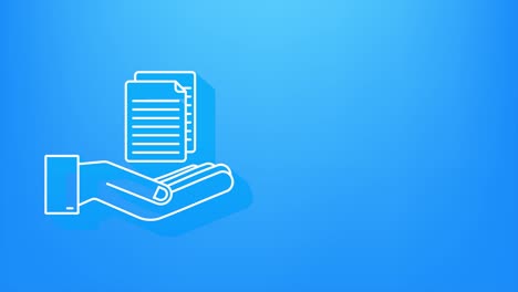 documentos papeles en las manos. gráfico de movimiento. icono de negocios. diseño de sombras
