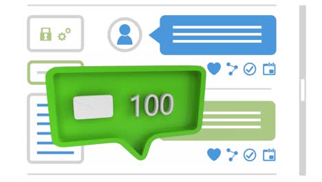 message icon increasing in count on social media