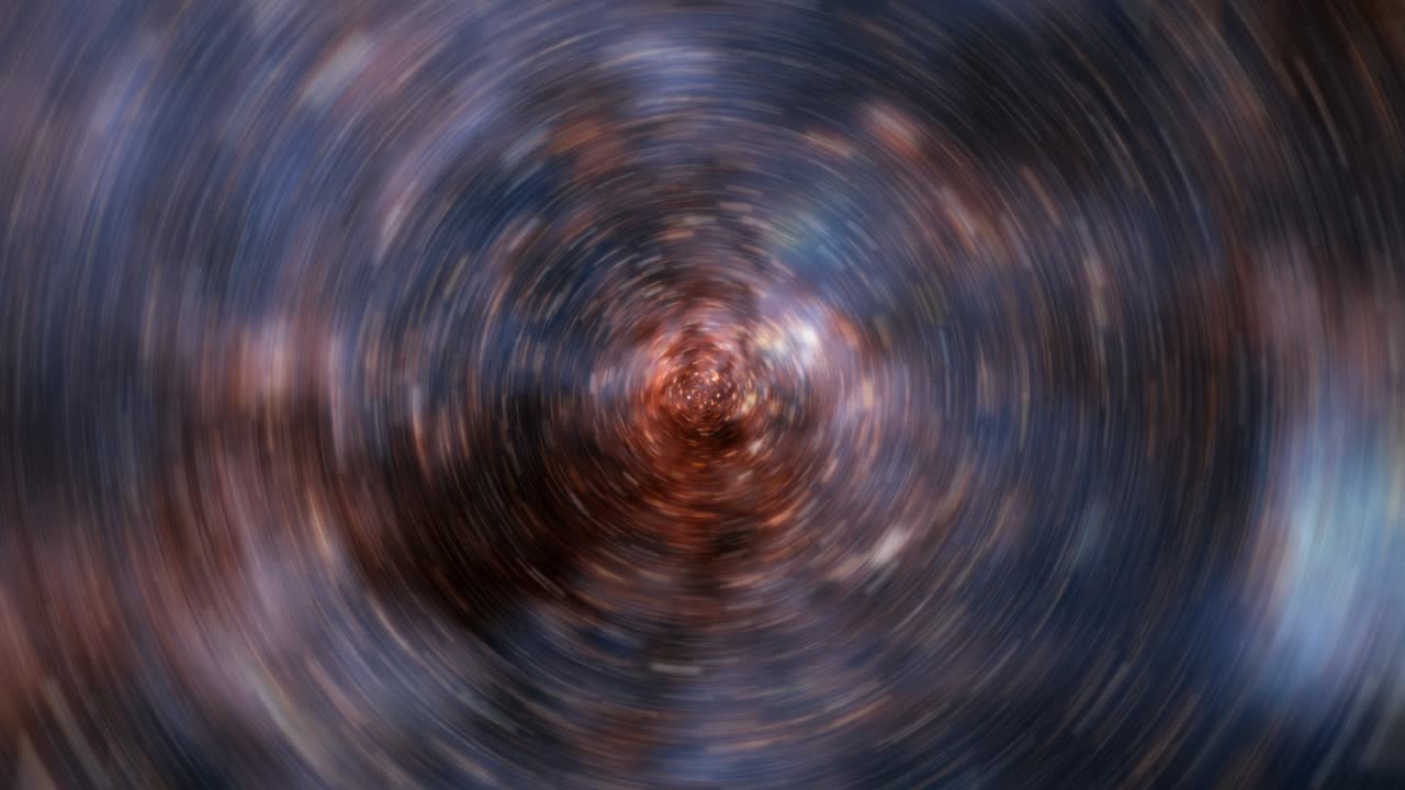 fondo abstracto para viajar a través de un agujero de gusano en el espacio. bucle sin costuras 4k 3d. agujero del gusano a través de nubes de tiempo y espacio. fondo de tecnología cibernética infinita. flujos en espiral de vórtice vj animación de bucle.