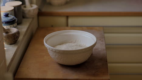 preparing dough in kitchen