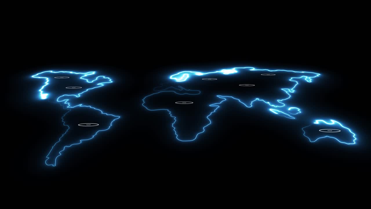 Neon World Map