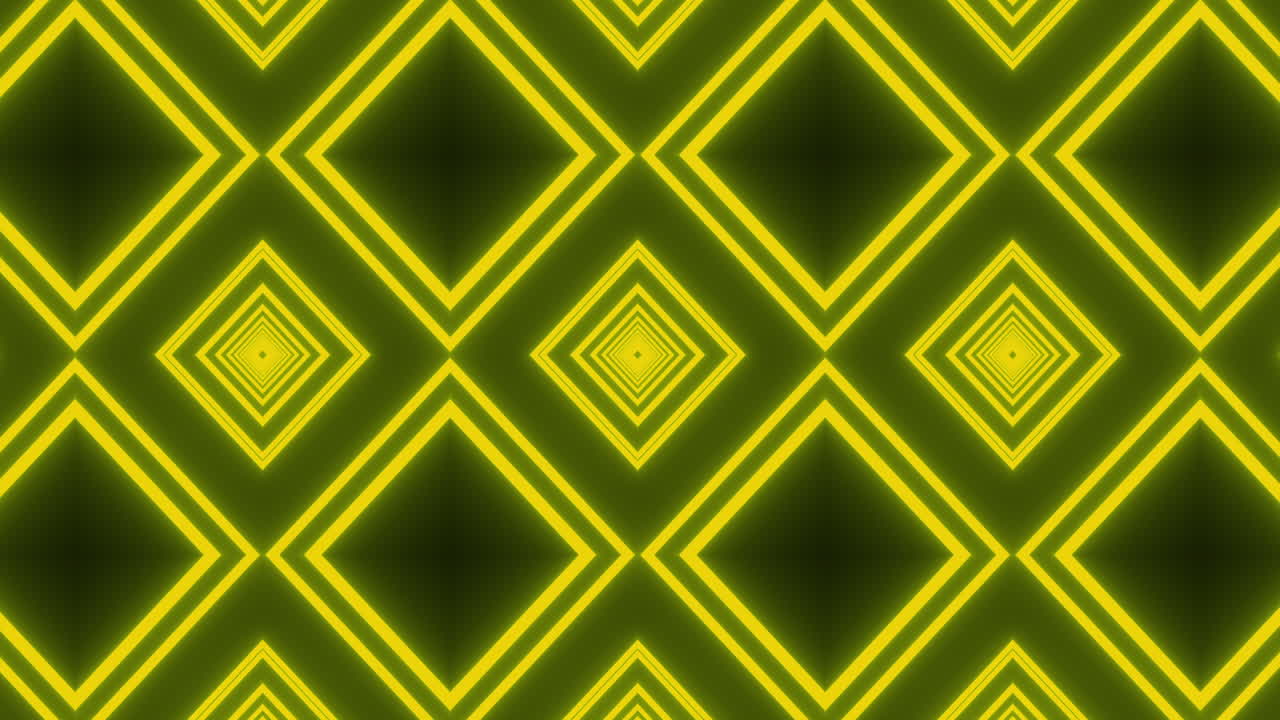 animación de formación amarilla brillante de formas de diamante que se mueven en un bucle sin costuras