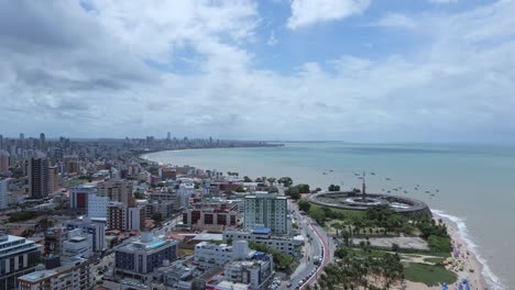 tambau beach hotel in joao pessoa in the paraíba region, brazil. aerial wide shot