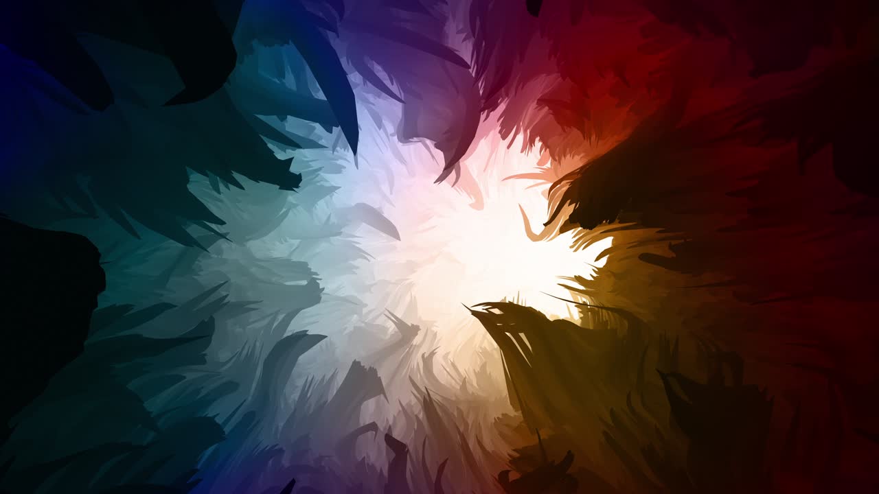 forma de túnel abstracto colorido. perfectamente en bucle con formas animadas a su alrededor.